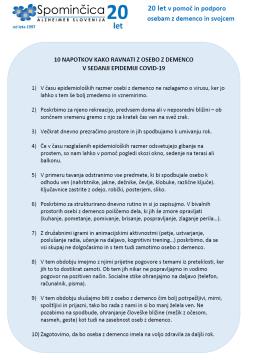 Kako ravnati z osebo z demenco v času koronavirusa 1